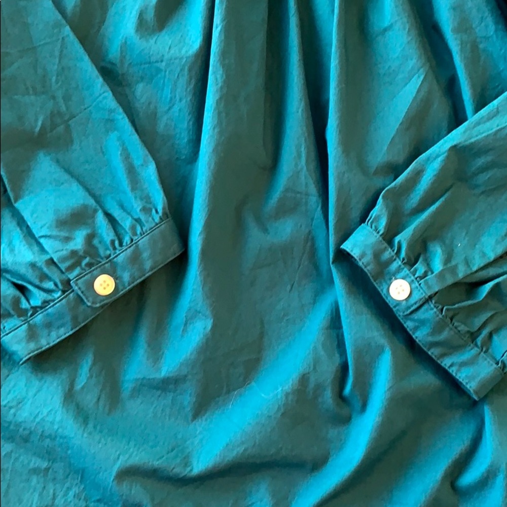 J Crew Factory Teal Square Neck Peasant Top XXS - Picture 5 of 8